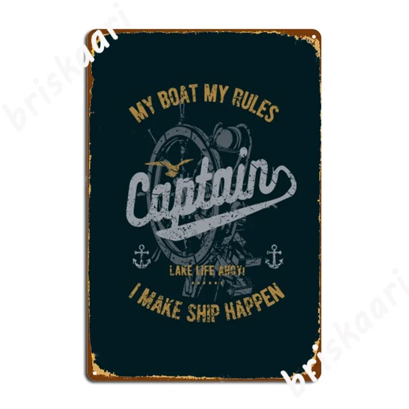 Funny Nerdy Captain Poster I Make Ship Happen Metal Signs Bar Cave pub Designing Poster Tin sign Posters