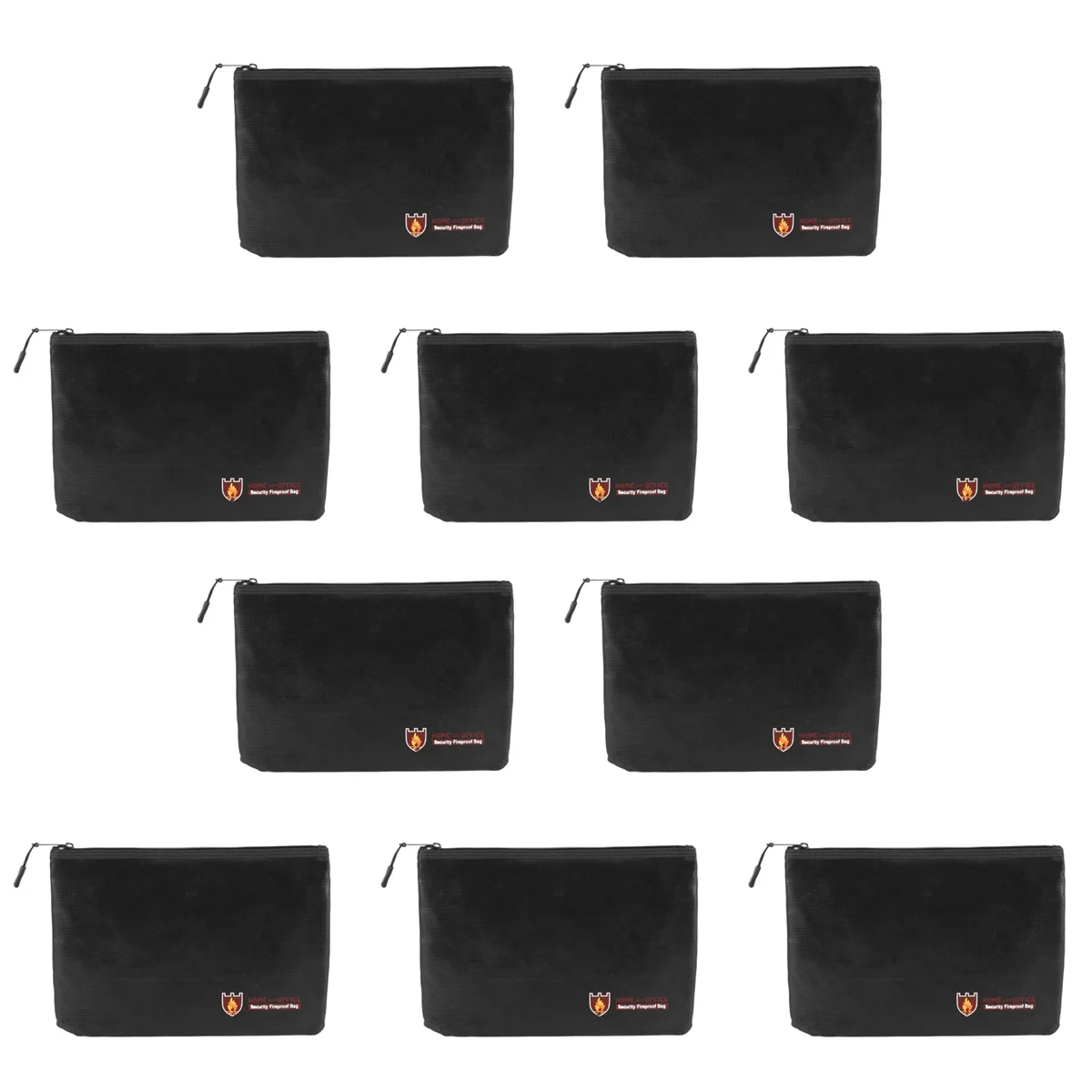 

10X Fireproof Document Bags, Waterproof and Fireproof Bag with Fireproof Zipper for iPad, Money, Jewelry, Passport