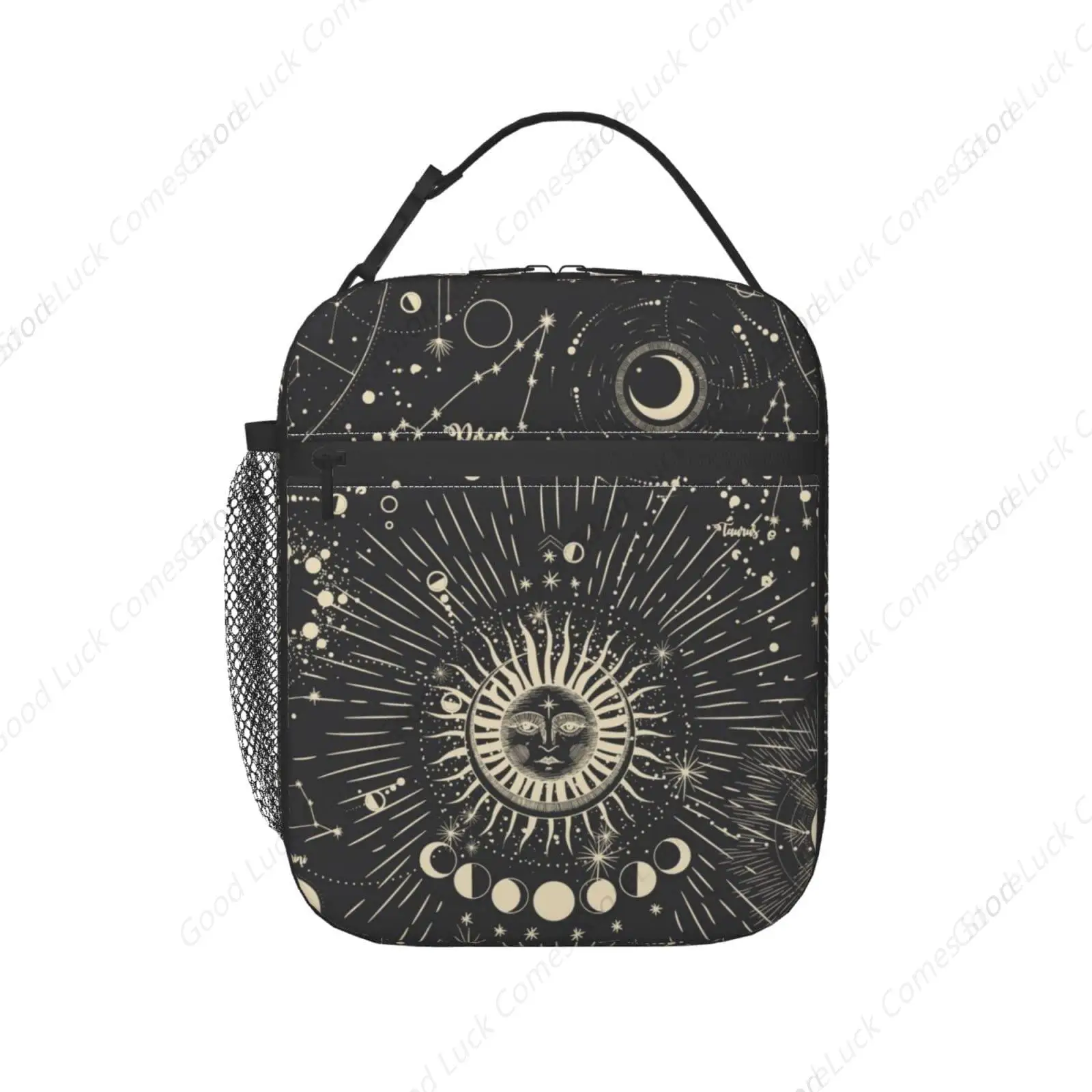 الشمس والقمر الصوفي القوطي ويتشي علب الاغذية قابلة لإعادة الاستخدام معزول حقائب الغداء حقيبة الحرارية برودة لصبي الفتيات مدرسة الرجال النساء الشاطئ