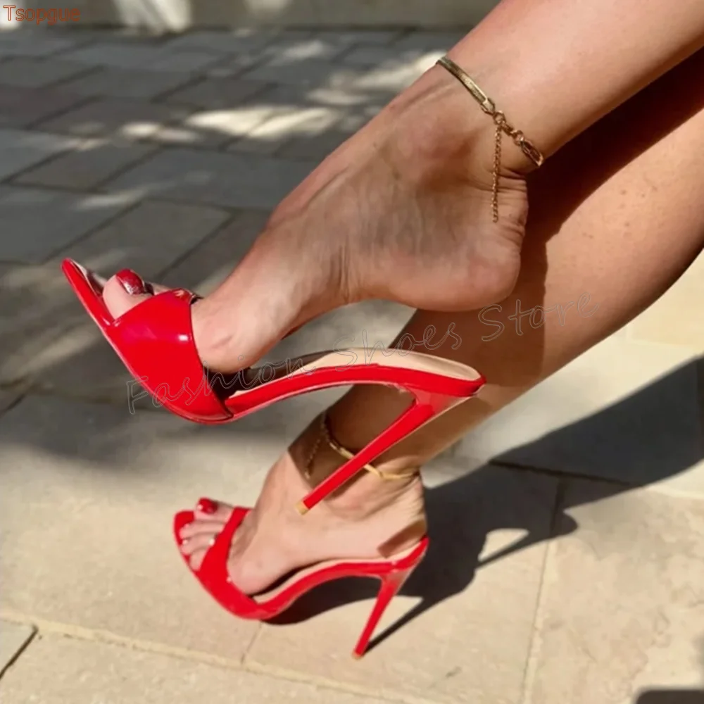 Red Crystal Rivet Decor Buckle Decor Pumps Fashion Matte Leather High Heel Shoes for Women Heels 2024 New Zapatos Para Mujere