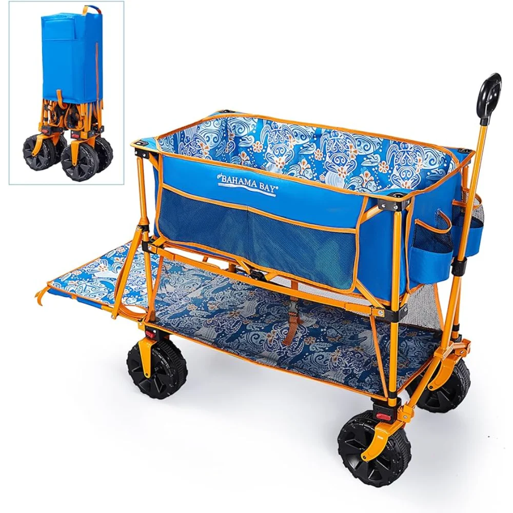 Old Bahama Bay 400L Collapsible Double Decker Wagon,Folding Wagon Cart with 54