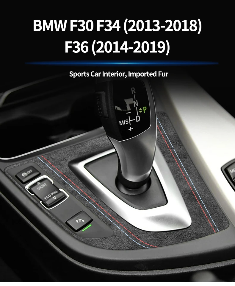 Für BMW F30 F34 F36 Getriebe Shift Control Panel Trim Rahmen Dekorative Aufkleber Aus Alcantara Auto Innen Tuning Zubehör – Detail 1