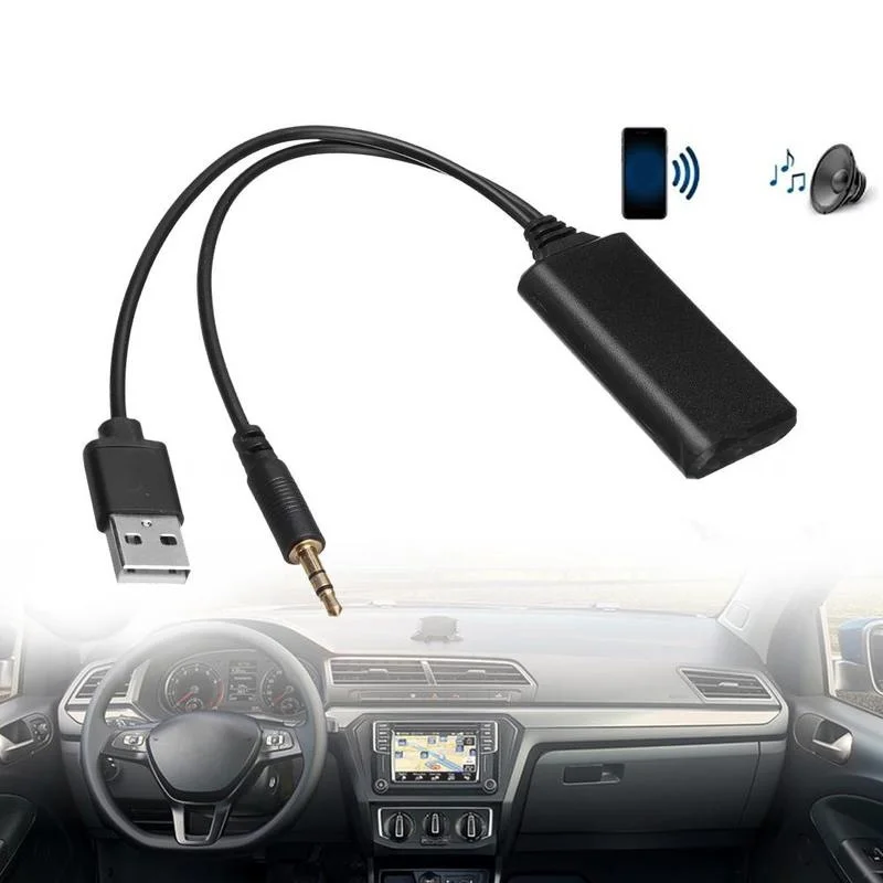

Car Adapter with Bluetooth Receiver Module USB 3.5mm Plug Wireless AUX Audio Cable Converter Music Player Connector