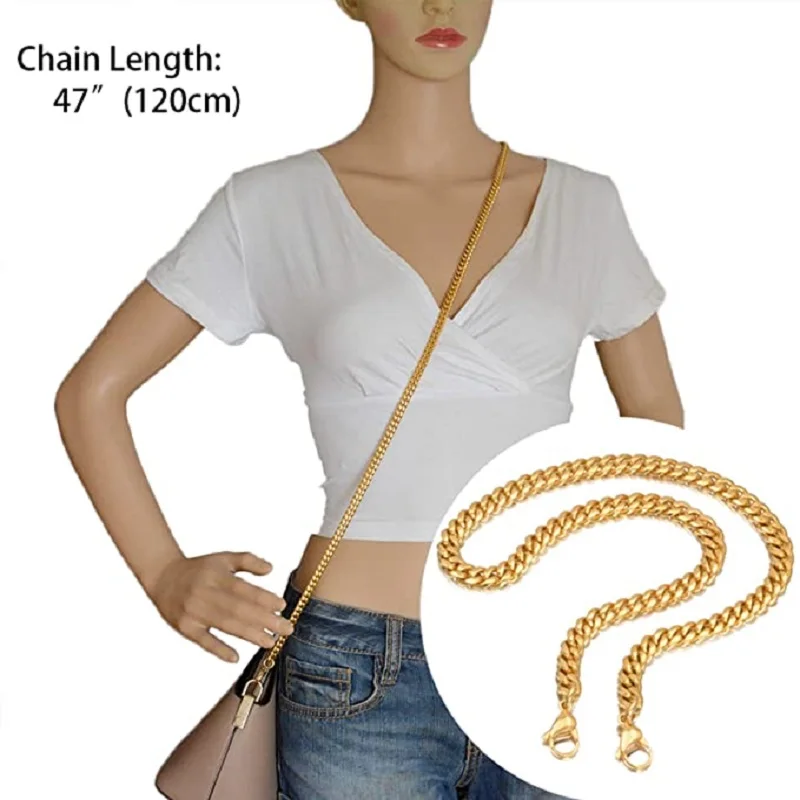 316L Stainless Steel Solid Metal Bag Chain Multi Function Can Be Used Necklaces Trouser Strap Accessories DIY Gift