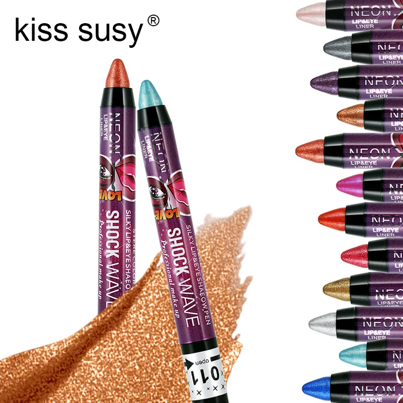 1/3/5PCS In 1 Pearlescent Eyeshadow Lipstick Stick Pencil Waterproof Glitter Matte Eye Shadow Makeup Pigment Silkworm Eyeshadow