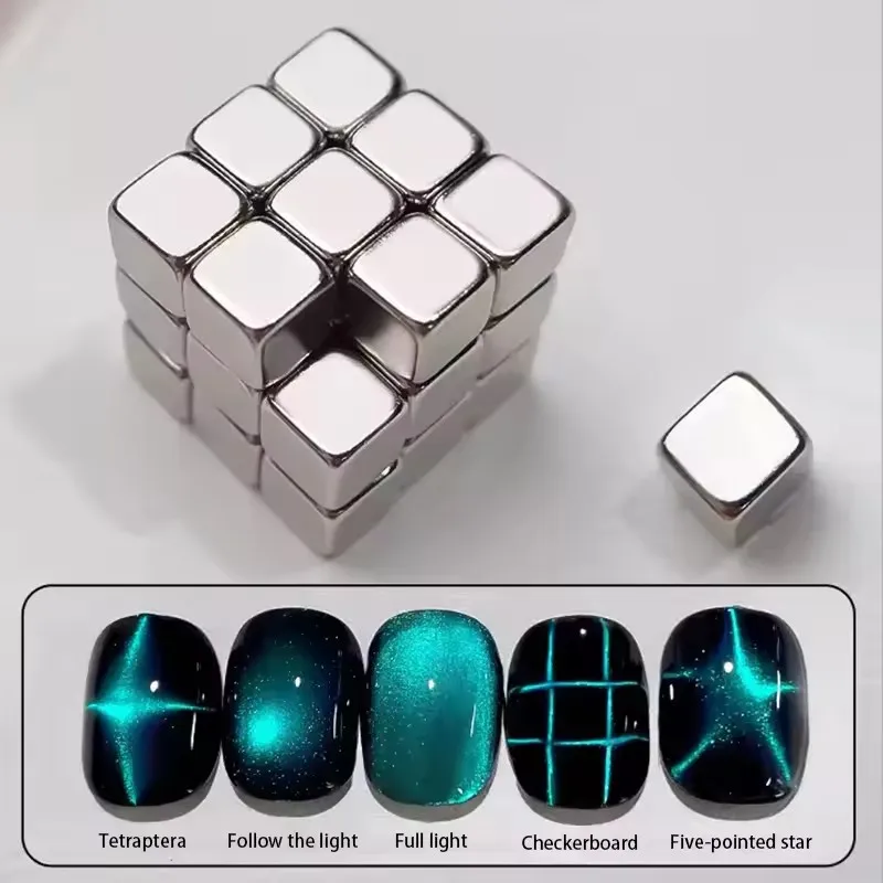 5mm 9mm Cubo magnetico Nail Art Cat Eye Scacchiera Starlight Nail Attrazione magnetica Magneti Set Manicure Strumenti multifunzione fai da te