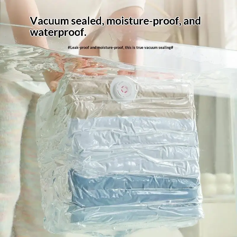 Reusable Compression Empty Bag Sealer Clothes Travel Packing Organizer Vacuum Large Plastic Storage Bags Storing Clothes Blanket