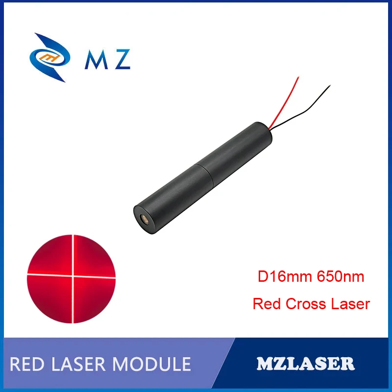 Red Cross Laser Diode Module Hot Selling Compact D16mm 650nm 5V 10mw 20mw 30mw 50mw 100mw Industrial Grade Cross Laser