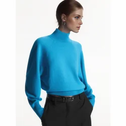 Cos Lris2024 Autumn New Product Bat Sleeve High Neck Elegant Simple Long Sleeve Sweater for Women 1214495002