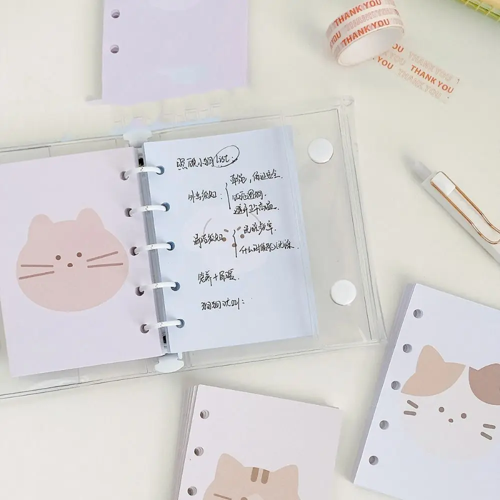 Cat M5 Loose Leaf Refill Paper Cartoon 30Sheets Refill Spiral Binder Inner Pages Indexing Cards Inside Paper