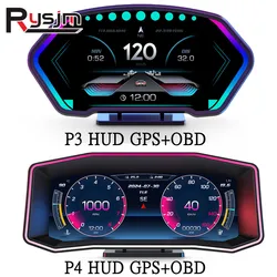 P3 P4 Car Head-up Display OBD2 HUD On-board Computer Digital Smart GPS Speedometer Volt RPM Water Temp Slope Meter Auto Electron