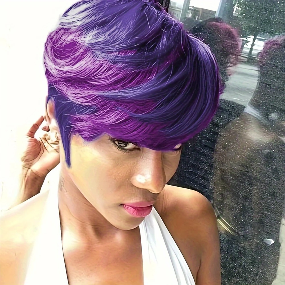 10 Inch Synthetic Curly Wig Short Purple Wig Suitable Party Christmas Halloween Music Festival Wedding Ball Wedding