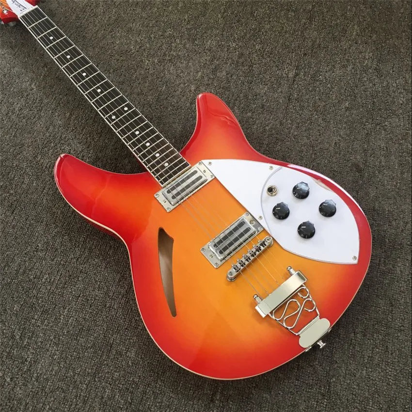 W magazynie, 6 ciąg gitara elektryczna, Ricken 360 gitara elektryczna, Cherry red Burst ciała, palisander podstrunnica, darmowa wysyłka