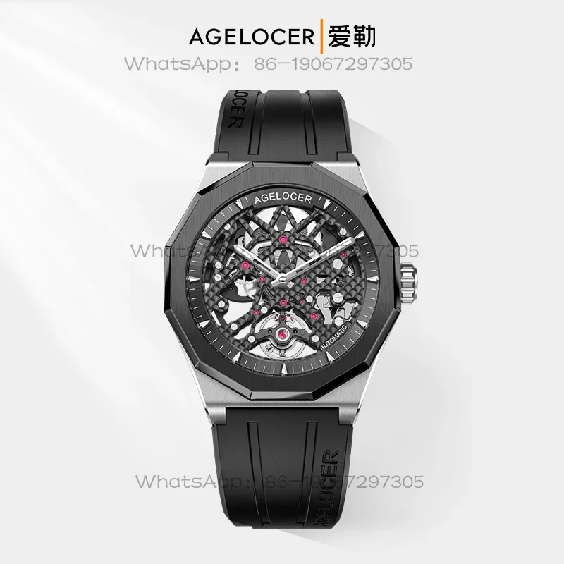 Reloj Mecánico Aile AGELOCER Aigole Original Black Forest, Reloj de Cerámica para Hombre, Regalo de Cumpleaños para Novio