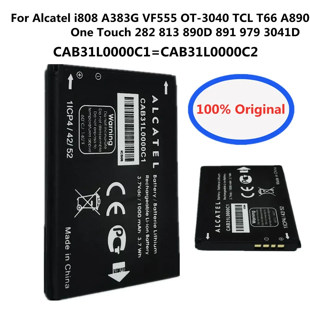 

Новый 100% Оригинальный CAB31L0000C1 CAB31L0000C2 аккумулятор для Alcatel A383G VF555 OT-3040 TCL I808 T66 Замена телефона