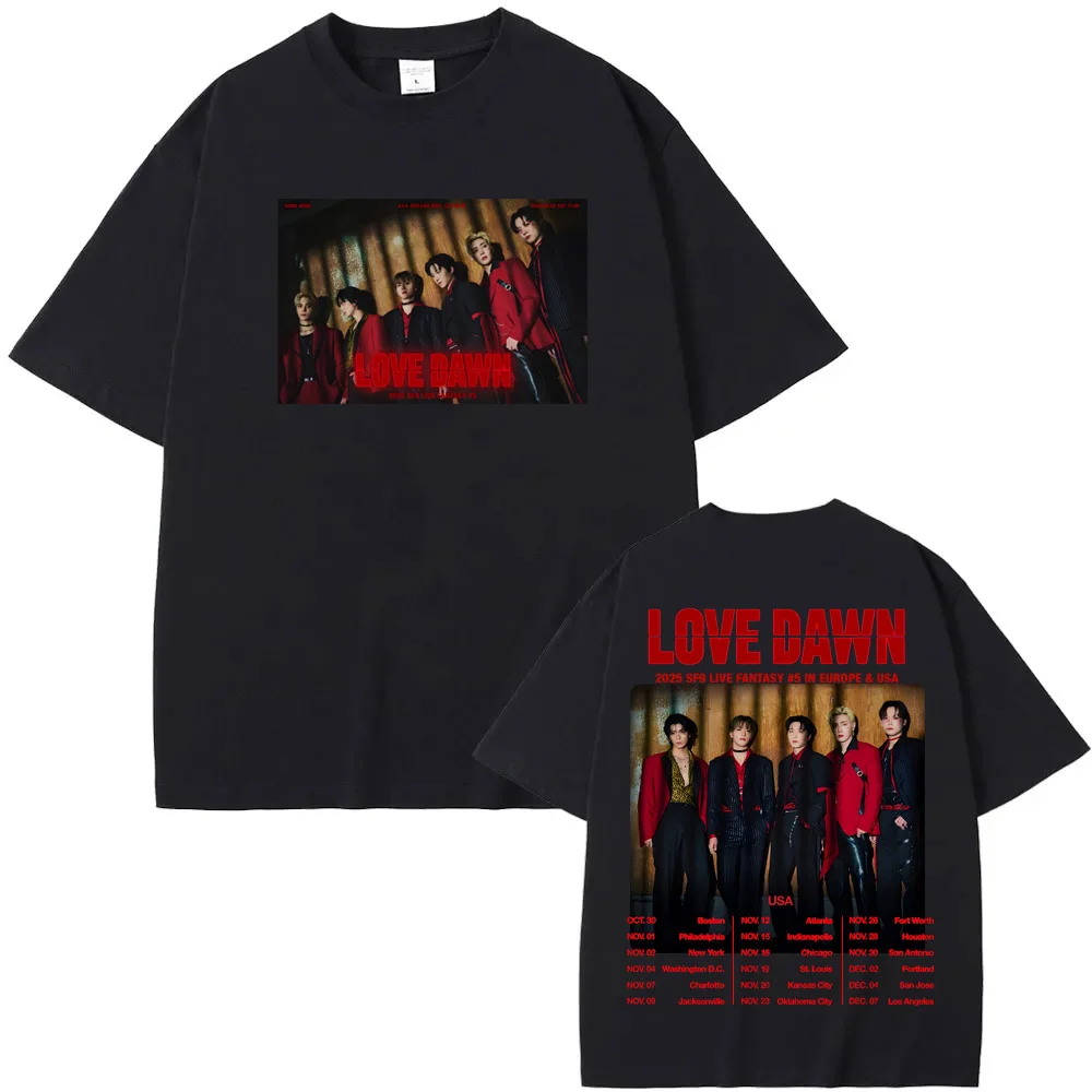 

SF9 tour 2025 T-shirt Graphic Hip Hop CottonTee-shirt Korean boy band Gothic Tshirt Sudaderas Korean Style Casual Punk Clothing