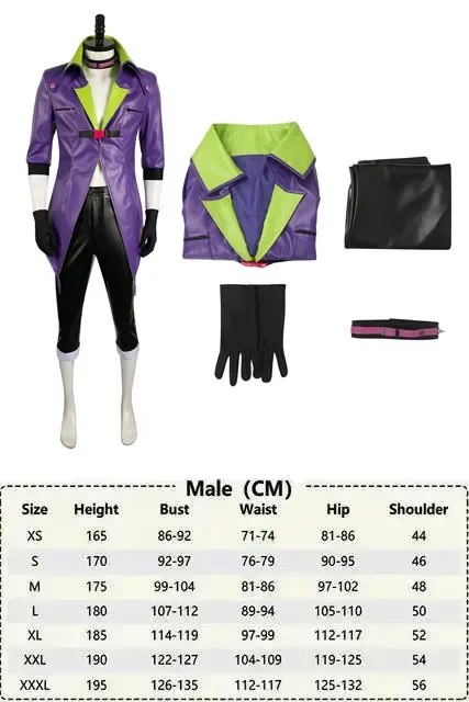 Joker Cosplay Purple Suits Costume Outfits For Adult Men Male Coats Halloween Carnival Clothes