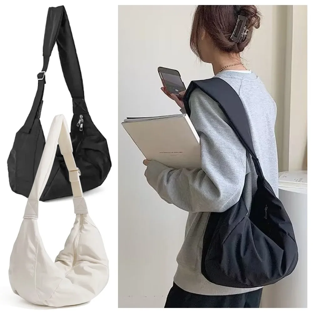 أزياء الإكسسوارات ​ ​   حقيبة كتف نايلون ذات سعة كبيرة بلون سادة حقيبة كروس كاجوال ​ ​   الاستخدام اليومي ​ ​