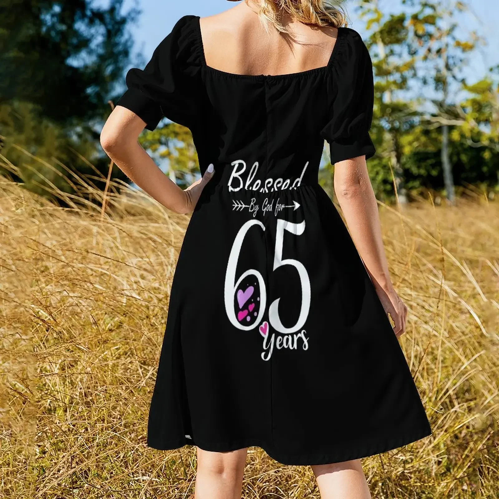 Robe t-shirt à manches courtes pour femmes, cadeau d'anniversaire pour 65 ans, robes longues de bal pour femmes