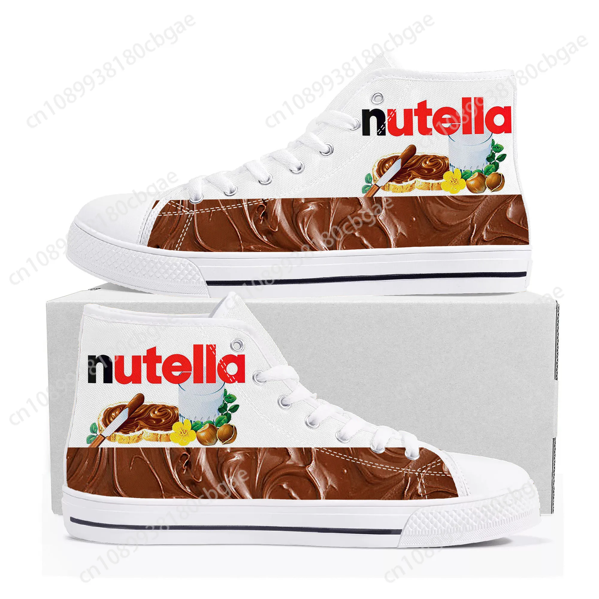 Nutellas shoes High Top Sneakers Mens Womens Teenager High Quality Canvas Sneaker couple Casual Shoe Customize Shoes