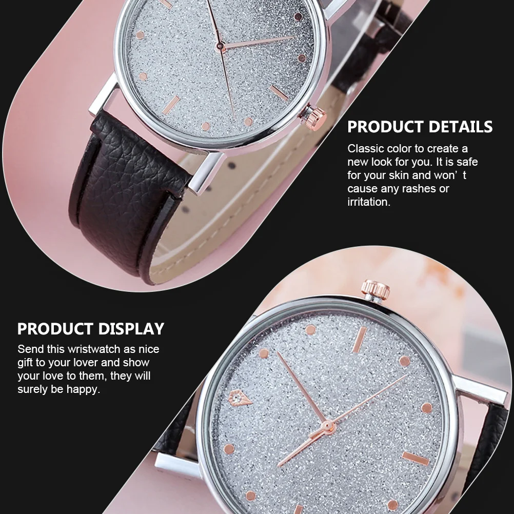 1 pçs feminino casual cinto ajustável durável liga de vidro relaxar negócios moderno relógio de pulso feminino