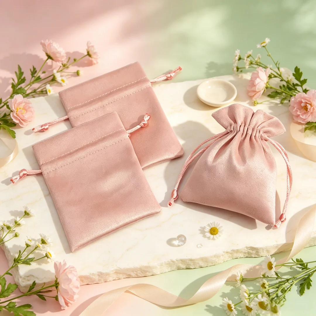 50個入り-ピンク-ジュエリー-ベルベット-巾着袋-包装-ギフト-化粧品-新生児-シャワークロス-ショッピング-ギフト包装-ブティック用ポーチ