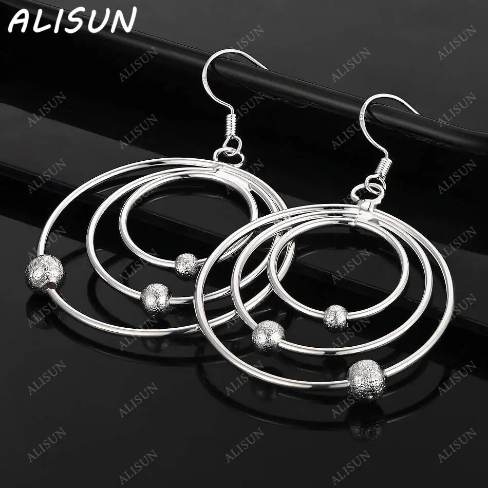 

ALISUN 925 Sterling Silver Triple Round Earrings Drop Earrings For Women Creativity Gifts Street All-match Party And Daily Wear
