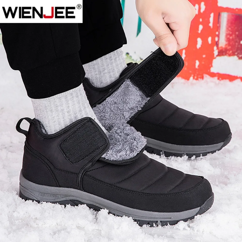 

Мужские ботинки высокого качества, теплые плюшевые мужские зимние ботинки, Нескользящие зимние ботильоны, уличная зимняя обувь, мужские теплые кроссовки Botas