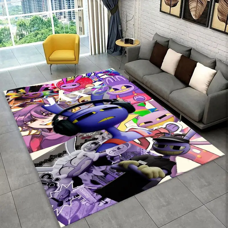 Cartoon Amizing Digtal Circus Pomni Non-Slip Area Rug for Living Room,Bedroom,Playroom,Carpet Floor Mat Home Decor Rug  Room