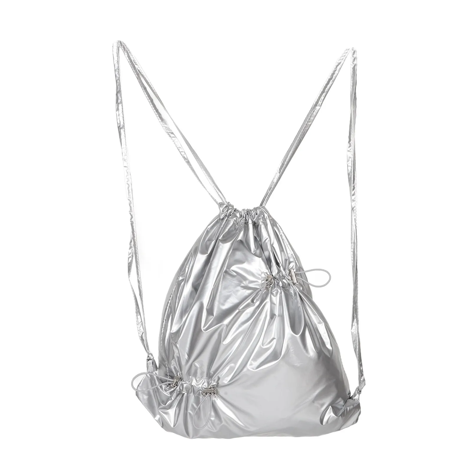 

Nylon Bag Small Gym Bag Irregular Drawstring Pleated Large Capacity Casual Backpack Travel Sports Waterproof Drawstring Backpack
