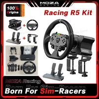 MOZA R5 Bundle combo Kit Direct Drive Wheel Base 5.5 N·m Peak Torque APP Cloud Control with Steering Wheel ,Pedals,Table Clamp