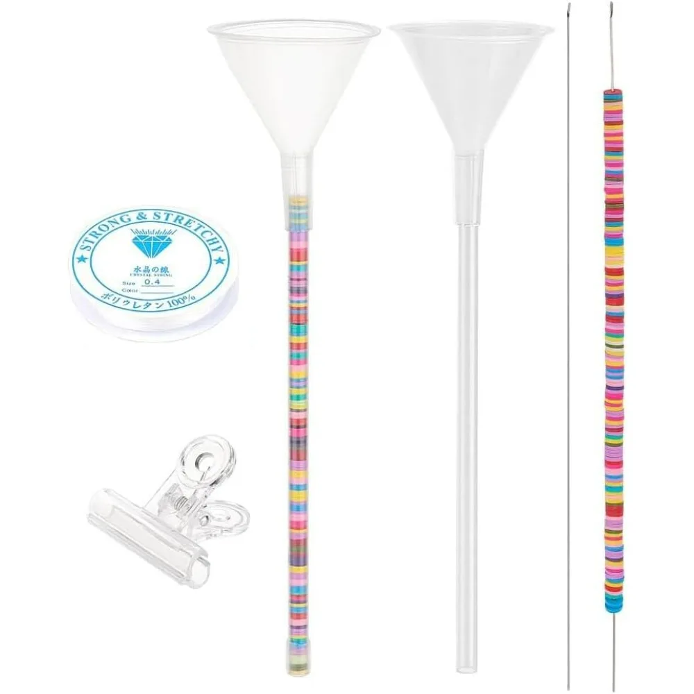 

2 шт. воронка для бисера, набор инструментов для бисера, воронка для глиняных бусин, инструмент для бисера, иглы для бисера с катушкой из нитки