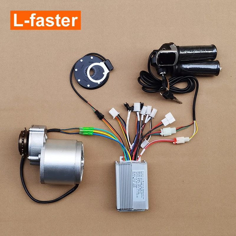 L-faster DIY 250W 350W Cheap Solution Spokes Gear Sprocket PAS Left Side Chain Drive Brushless Motor For E-bicycle