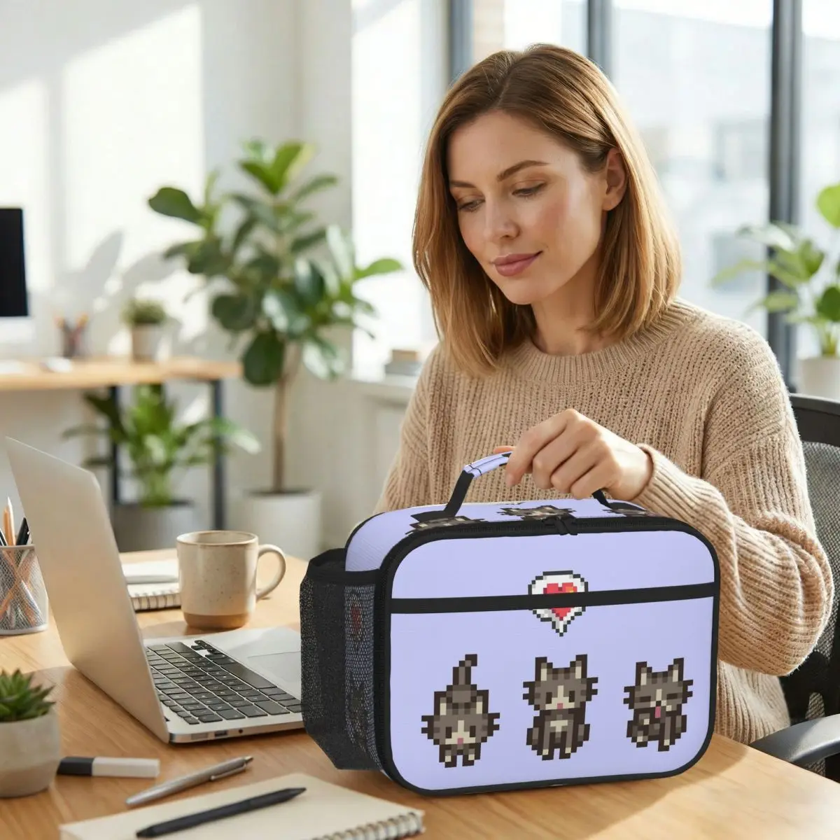 

Stardew Valley GreyGray Cat Insulated Lunch Bag for Women Office Cooler Thermal Food Box Tote Leakproof Lunch Boxes Container