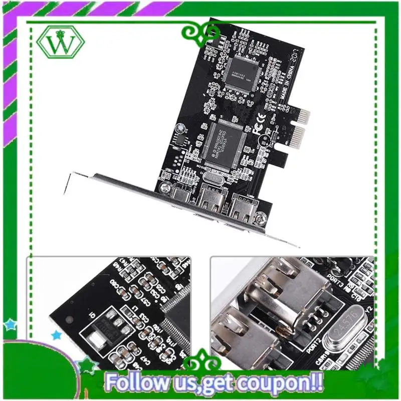 Reliable-PCI-E Express Card, 1394A IEEE 1394B Controller Card Cable, High Speed Data Transfer, Video Editing, Audio Recording Du