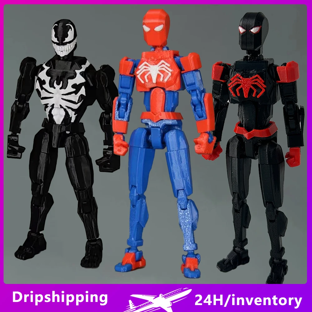 3D Printed Spiderman Venom Marvel Legends Superheros Toys Action Figures Anime Multi-Jointed Shapeshift Mannequin Model Gifts