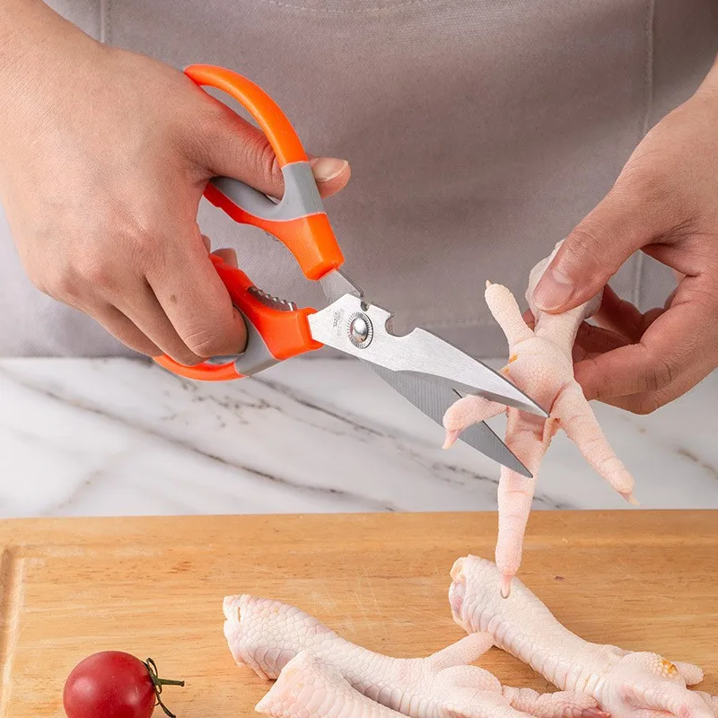 Kitchen-Scissors Chicken Bone Fish Scissors Chicken Duck Cutter Shears Stainless Steel Scissors Scale Clean Cook-Scissors Knife