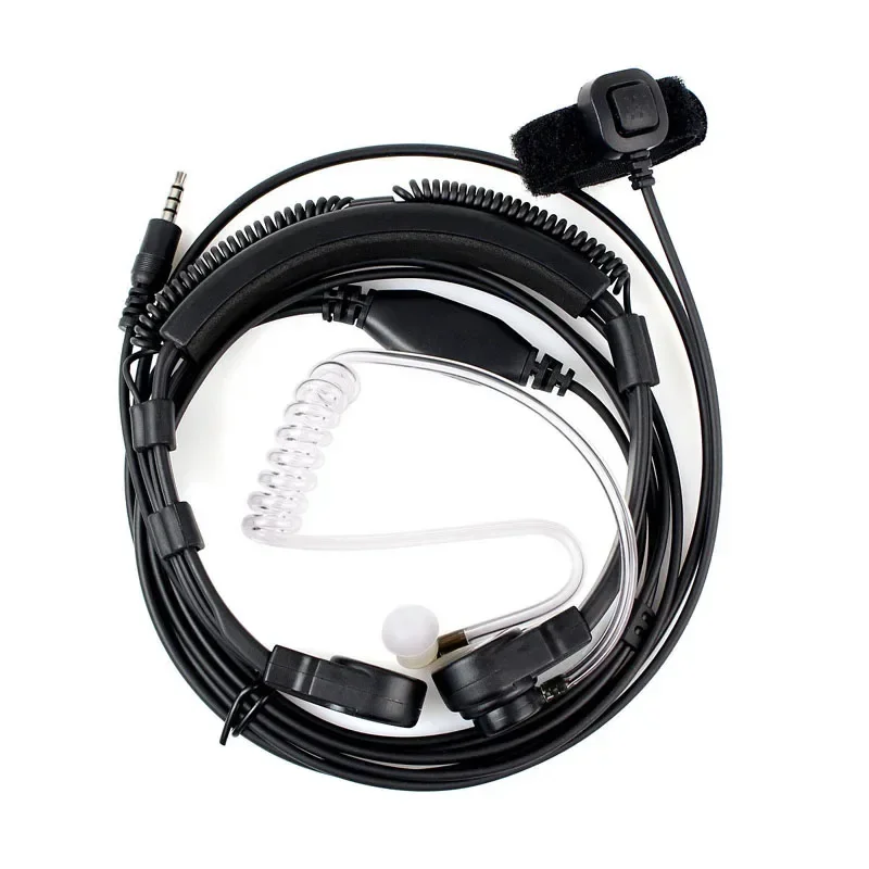 1 pin 3.5mm Flexible Throat Controlled Finger PTT Mic Earpiece Covert Air Tube Headset for iPhone Smart Cell Phone for XiaoMi