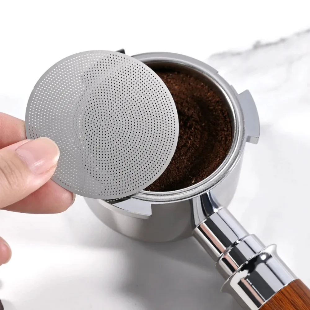 Soporte para Filtro de Espresso con Pantalla de 0.2mm para Portafiltros de 51/53/58.5mm, Accesorio Barista, Herramienta para Puck de Café, para Preparación de Café en Casa y Cocina