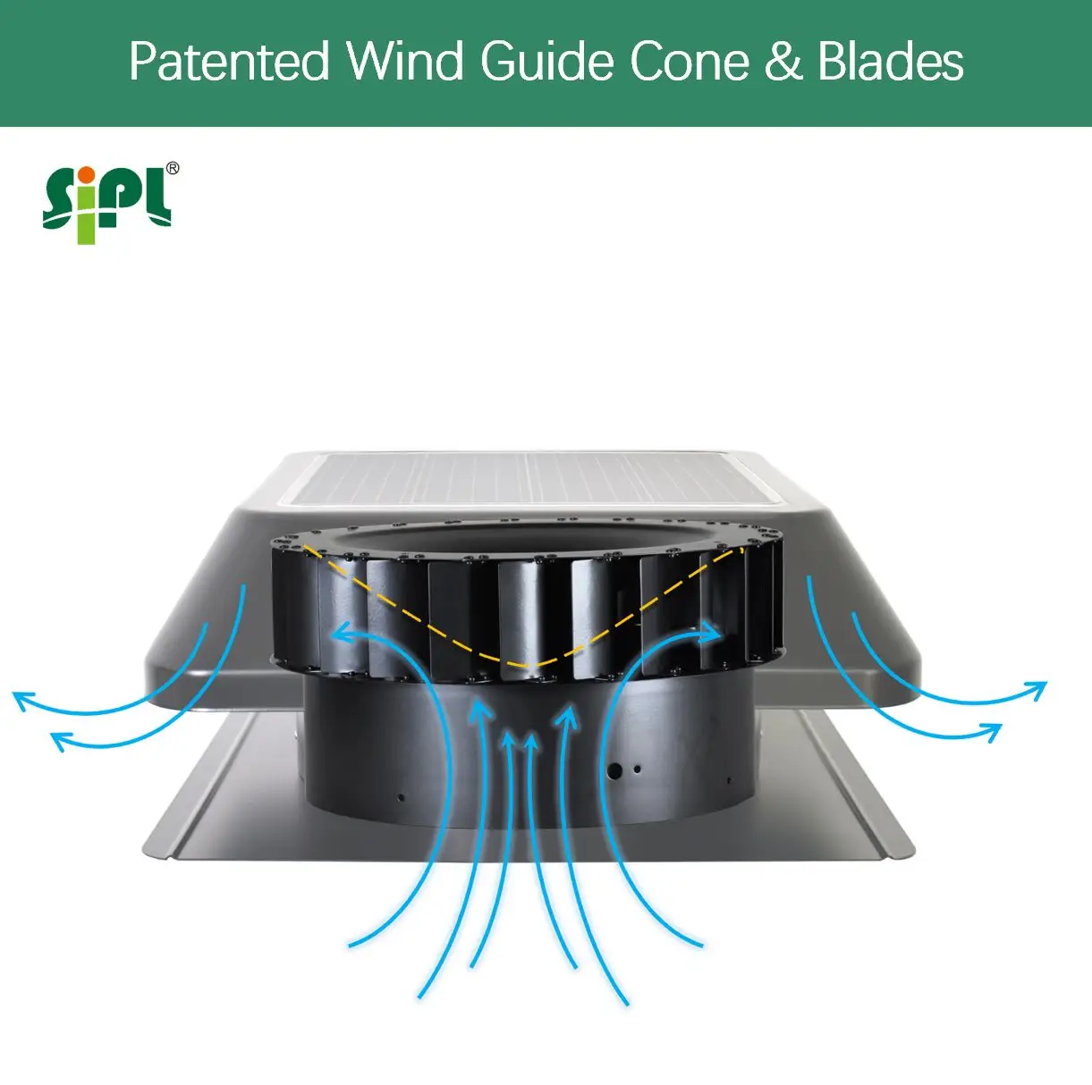 고성능 브러시리스 DC 모터 다락방 환기 열 공기 추출기를 갖춘 25W 14'' 모노 태양 전지 패널 구동 지붕 환기 팬