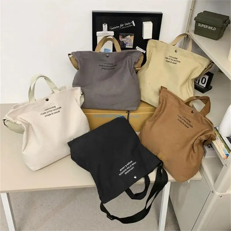 

63HC Multipurpose Canvas Satchel In Retro Japanese Designs for Adults Teens Large Capacity Crossbody Shoulder Bag Book Bag
