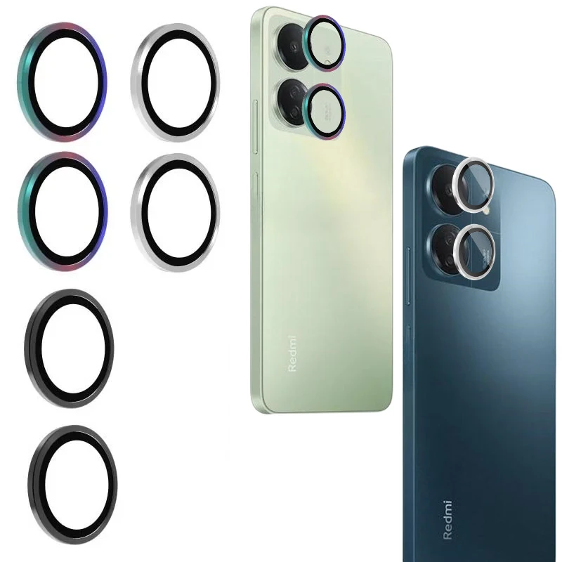 Objektivschutz aus gehärtetem Glas für Redmi Note 13 Pro Plus, 4G, 5G, 13R, Kameraabdeckung, buntes Metall, transparent, bruchsicher, harter Film