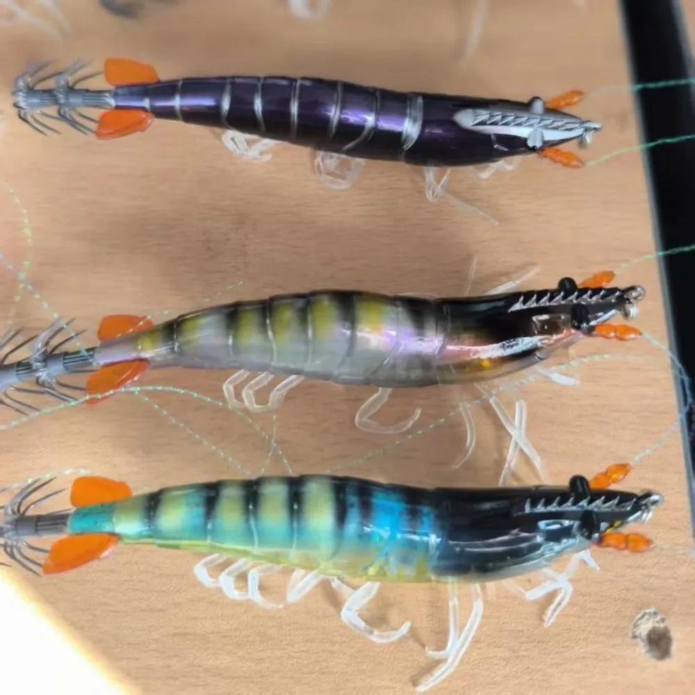 

9cm Size Squid Jig 11g Weight Egi Design Slow Sinking Lure Shrimp Hook Cuttlefish Shape Artificial Calamar Deep Water Fishing