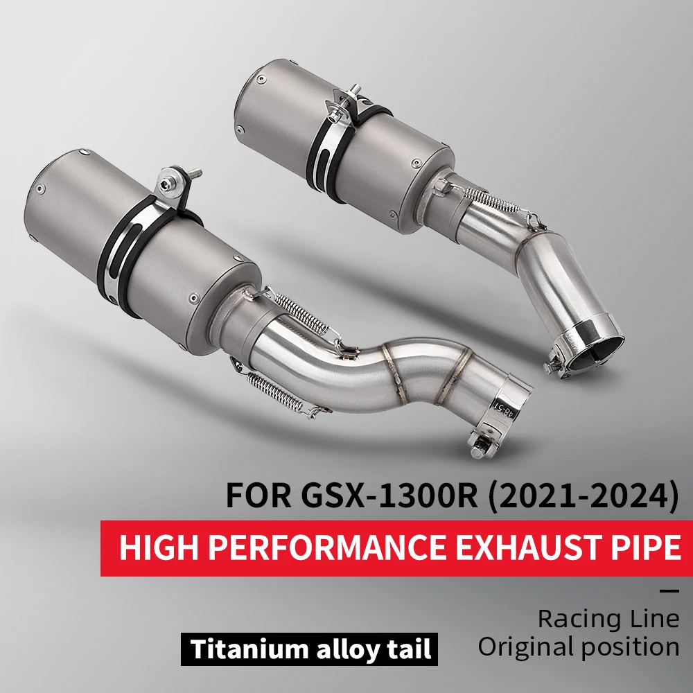 

Motorcycle Exhaust Escape Modified Mid Link Pipe Connecting 51mm Muffler for GSX-1300R 2021-2024