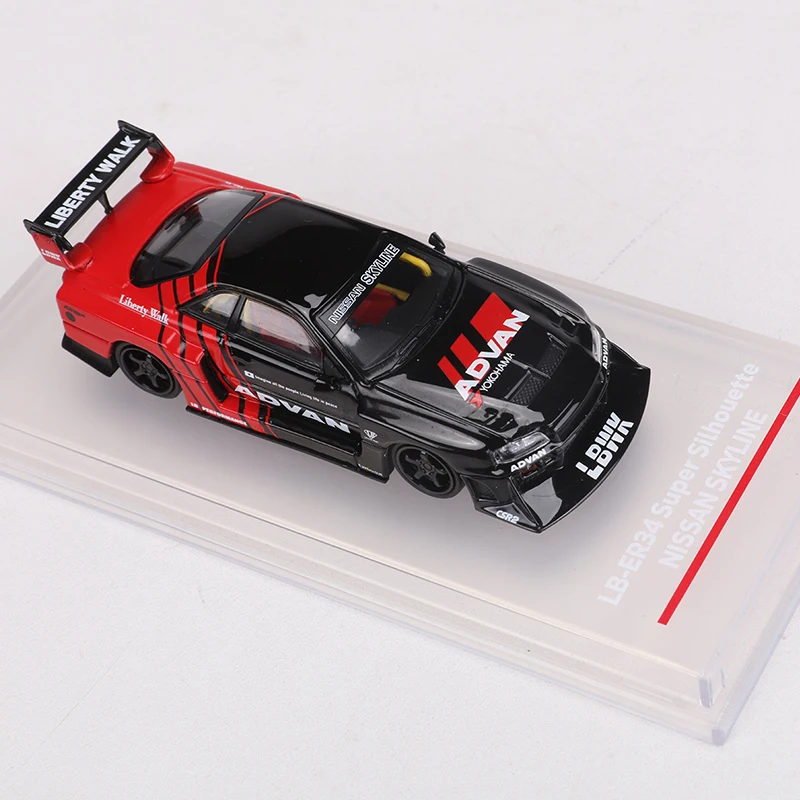 CM MODELO 1:64 Skyline LB-ER34 Advan Super Silhouette Diecast modelo de carro de liga simulada