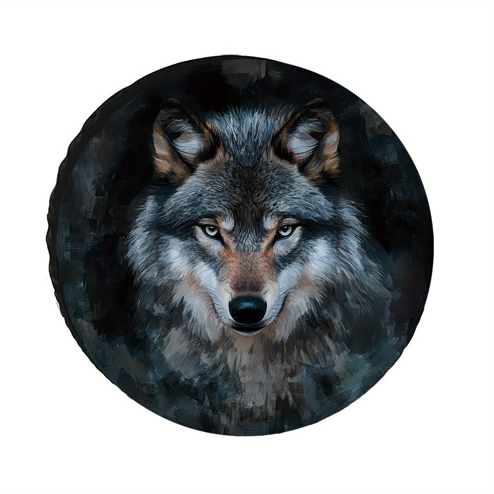 Realistic Wolf Shadow Tire Cover Outdoor Adventure Theme, Universal for RV SUV Truck Spare Tire Protection