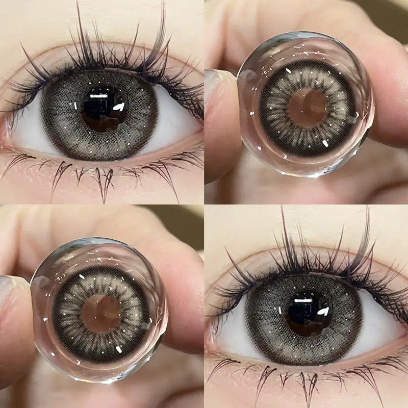 YIMEIXI A Pair of Colored Contact Lenses Black Lenses Student Beauty Cosmetics Eye Prescription Lenses with Colored Lenses