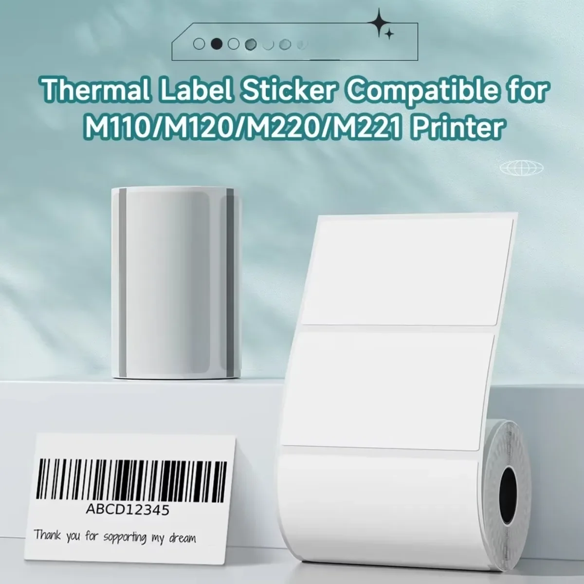 Transparent 40x30mm Printer Label Paper Roll White Sticker Halloween Christmas Label Print Papers Rolls For DIY Logo Barcode