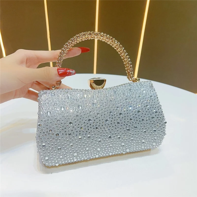 ASDS-Abend-Clutch für Damen – glitzernde Handtasche mit Strasssteinen und Satinfutter für Partys und Hochzeiten