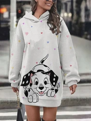 New Disney Dalmatians Hoodie Dress Sweater Fashion Disney Dress Sweatshirt Dress 3d Allover Printing Women's Hoodie